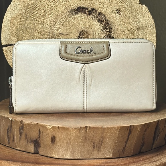 COACH Ashley Leather Zip Around Wallet